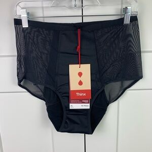 NWT THINX Hi-Waist Period Underwear with Mesh Panels Black XL SUPER Absorbancy